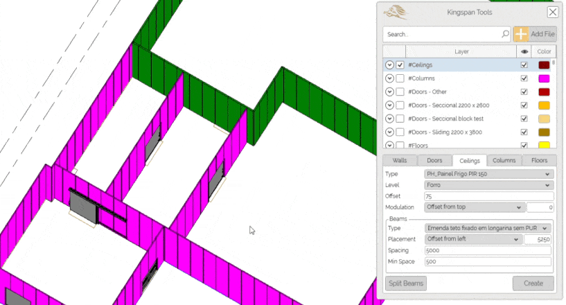 Create Revit Ceilings and Beams from DWG layers