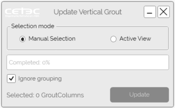 Custom Revit Plugin - Update Vertical Grouts