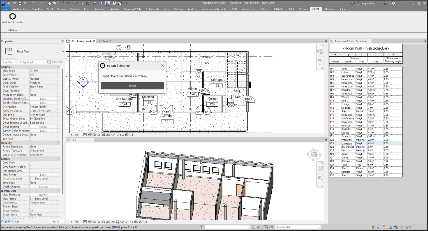 BIM architectural modeling enhancement using PBIMIS Revit plugin automation features